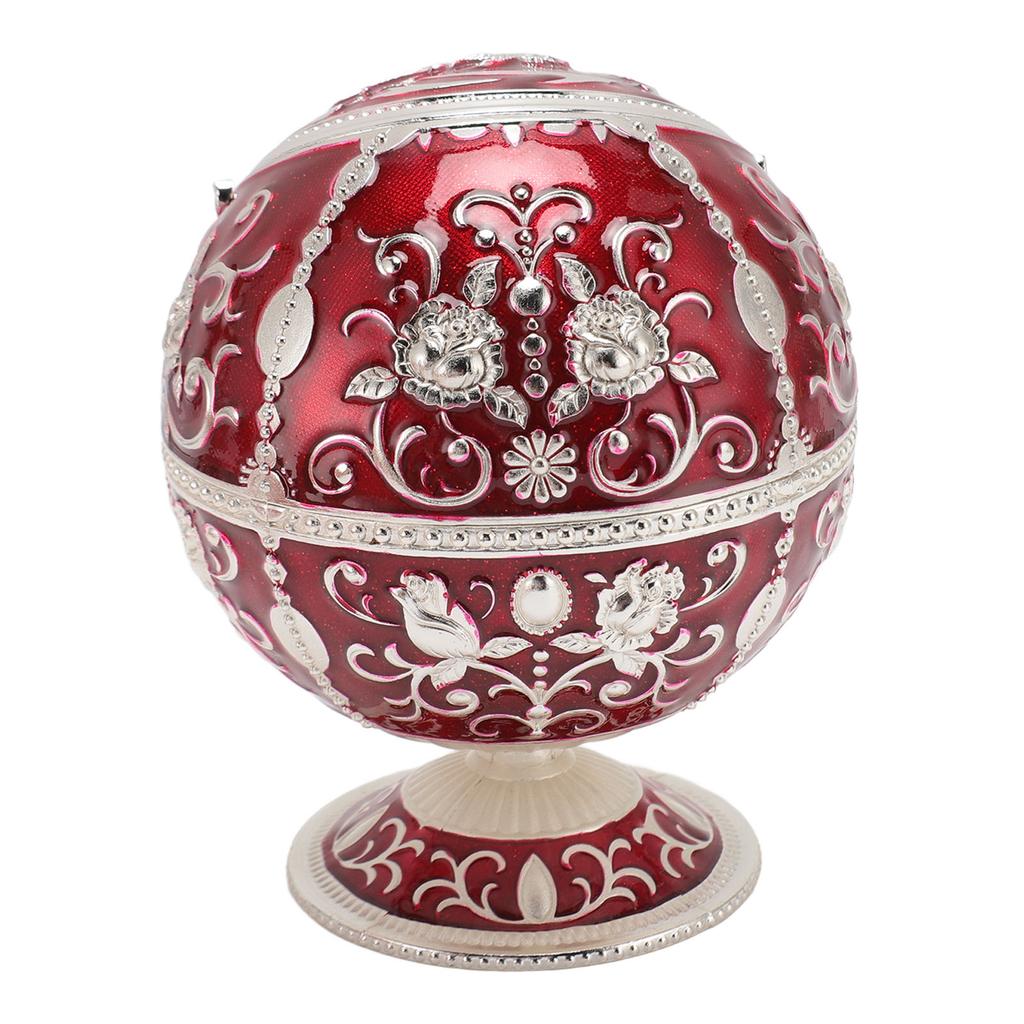 Ball Ashtray with Windproof Lid Retro Dragon Stereoscopic Relief Zinc Alloy Metal Home Decoration
