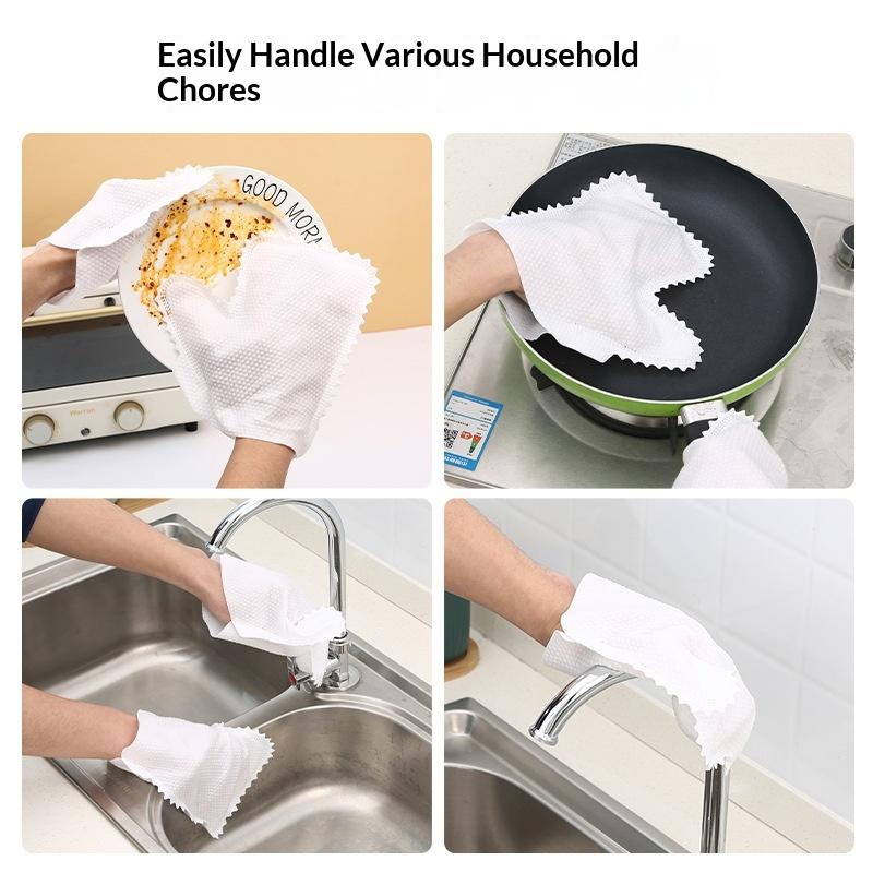 

100Pcs Microfiber Dust Removal Gloves - Versatile Wet And Dry, Disposable Cloth Gloves For Kitchen, Car, And Home Cleaning onesize