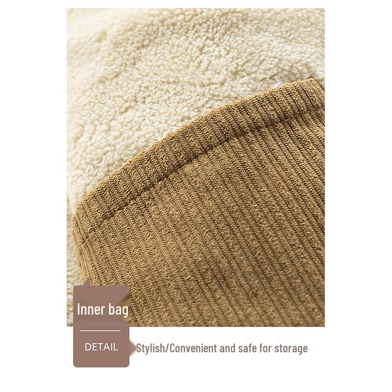 ROMON Men's Casual Plush Lined Lapel Jacket