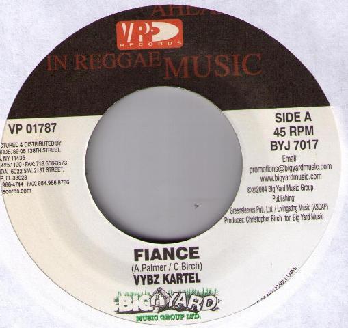 

7-дюймовая пластинка VYBZ KARTEL / WAYNE MARSHALL & WARD - Fiance / Full Up The Party VP01787 Big Yard Music 2004 US Регги, Ска и Даб Б/У