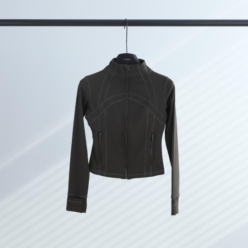 Lulu Define Short Stand Collar Jacket Women Slim Fit Yoga Running Activewear