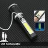 Powerful LED Flashlight T6 Lamp Bead Built-in Battery USB Rechargeable Zoom Torch With Power Display Outdoor Tactical Flashlight