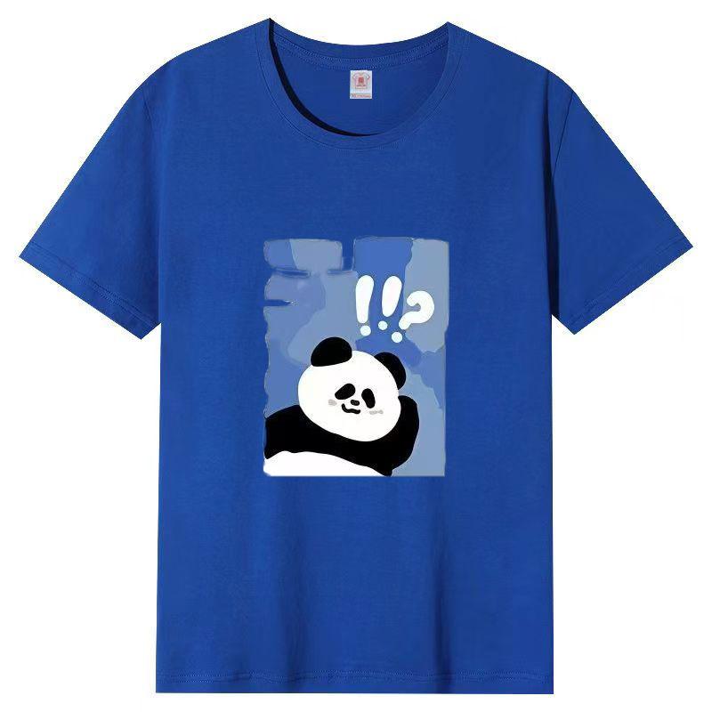 Damer Sommer Populær Kortarmet T-skjorte Bomull Pustende Løs Topp Trykket T-skjorte Casual