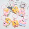 SpongeBob Cartoon Keychain: Cute Couple Charm for Bags and Backpacks