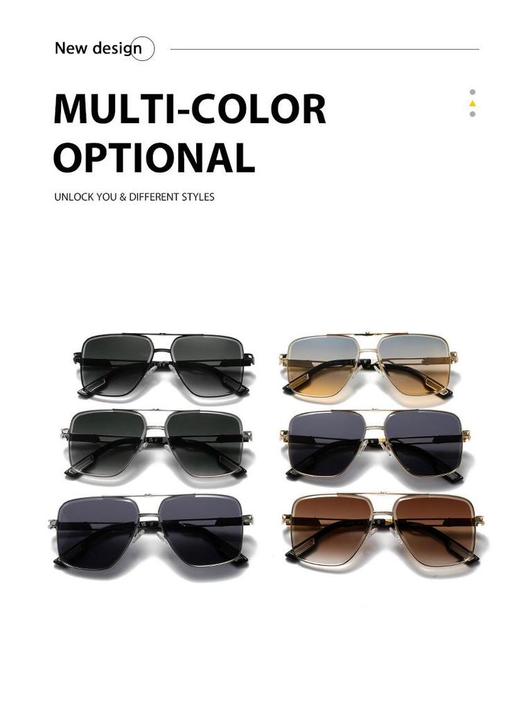 Double Beam Aviator Sunglasses - Sports UV400 Anti-UV Retro Style