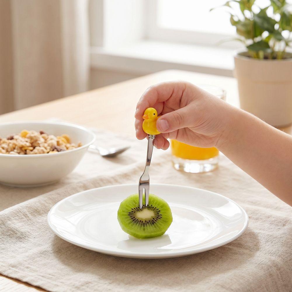 6Pcs Creative Fruit Dessert Fork Cartoon Cute Fruit Forks Stainless Steel Cake Fork Tea Preparation
