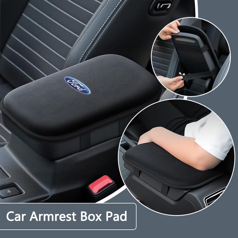 Car Plush Armrest Pad Center Console Cushion Armrest Pad For Ford Mustang Fiesta Focus Ecosport Kuga Edge F150 Ranger KA Sticker