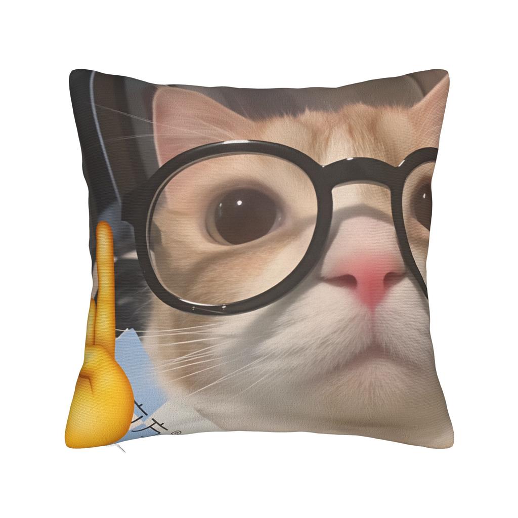 Katzen-Memes Lustiger Meme-Druck Kissenbezug Weicher Kissenbezug für Sofa Auto Heimdekoration Modischer Kissenbezug