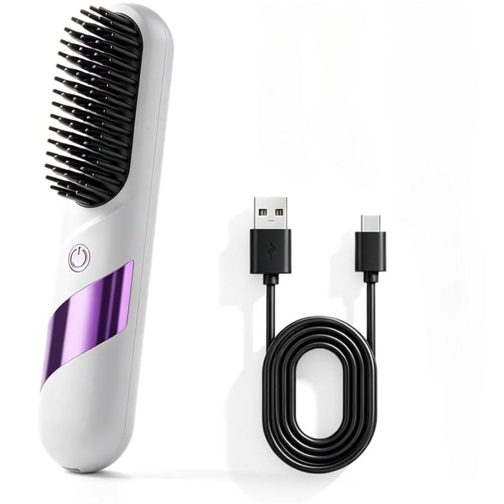 for Short Hair 2026 Upgrade, Cordless Hair Straightener Brush, Mini Hair Straightener, Portable Hair Straightener Brush