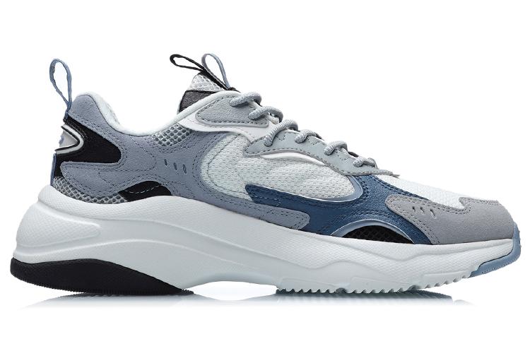 Li Ning Abrasion Resistant Low top Running Shoes Men's White Blue AGCR205-3