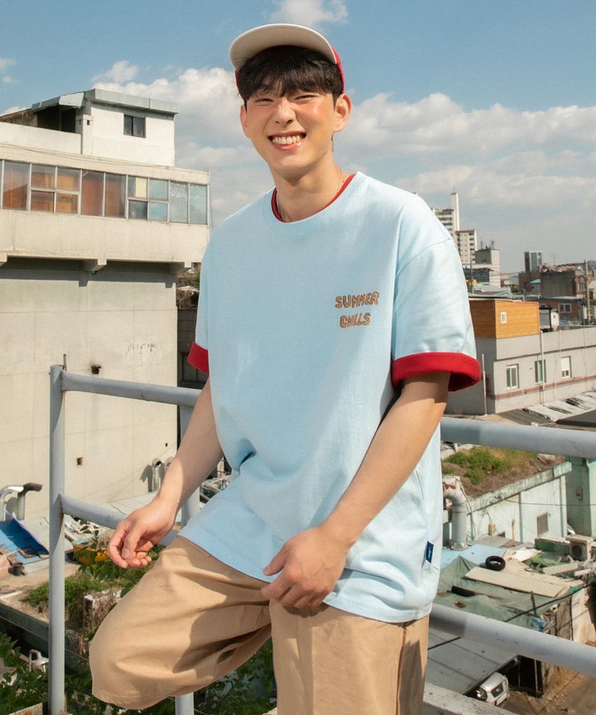 HENRIK207061 Summer Chill Short Sleeve Tee Sky Blue