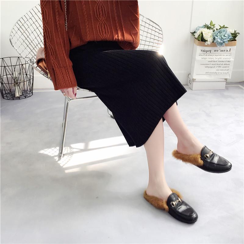 Women's Autumn and Winter Solid Colour High Waist Hip Skirt Short Half-body Skirt