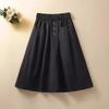 Women's Three-button Casual Fashion Skirt Spring Summer Elastic High-waist Mid-long Skirt
