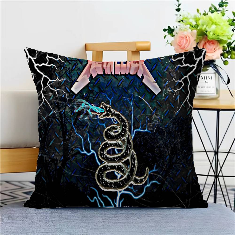 M-Metallica Cushion Cover Polyester Sofa Cushions Decorative Throw Pillows Home Decoration Pillowcover