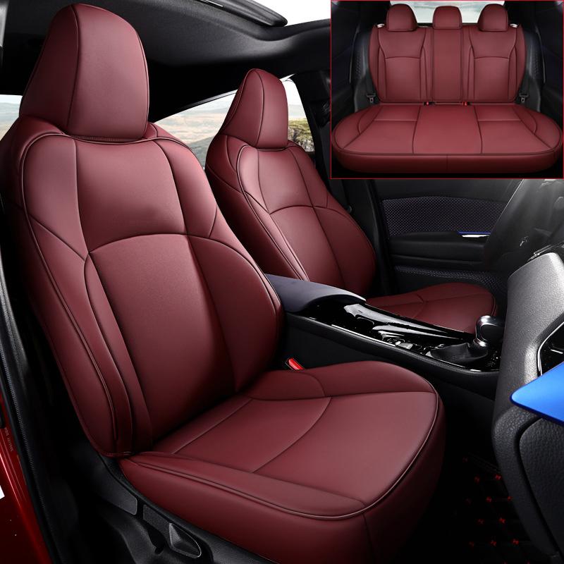 Custom Faux Leather Car Seat Covers For Toyota CHR 2019 2020 2025 2025 2025 2025 Seat Cushion Accessories Full Set- Leatherette