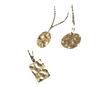 18K Gold-Plated Titanium Steel Pendant, Geometric Round Design, Trendy Style, Similar to Xiaohongshu Necklace.