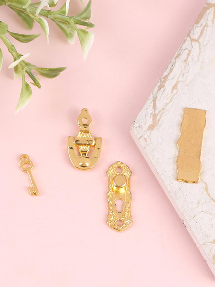 1 set 1:12 Dollhouse Hardware Miniature Metal Door Knocker Furniture Accessories DIY Accesorios para muñecas