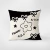 Simple Black and White Cartoon Pillowcase Interior Decoration Office Living Room Home Pillowcase