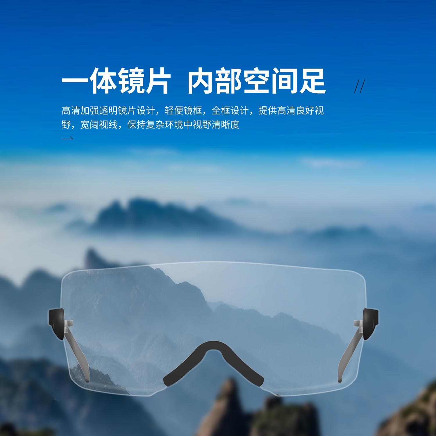 Specially designed for industrial safety goggles High-definition transparent anti-fog, anti-wind, anti-sand, anti-splash laboratory protective Black frame goggles