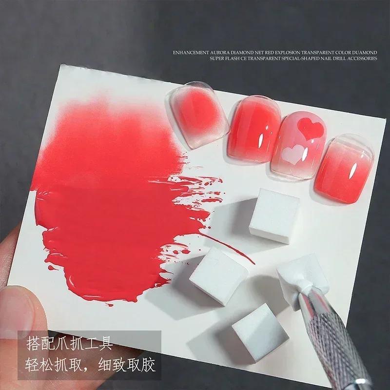 1cm Colourful Mini Square Cosmetic Sponge Makeup Powder Puff Wet Dry Makeup Manicure Gradient Sponge Nail Tools