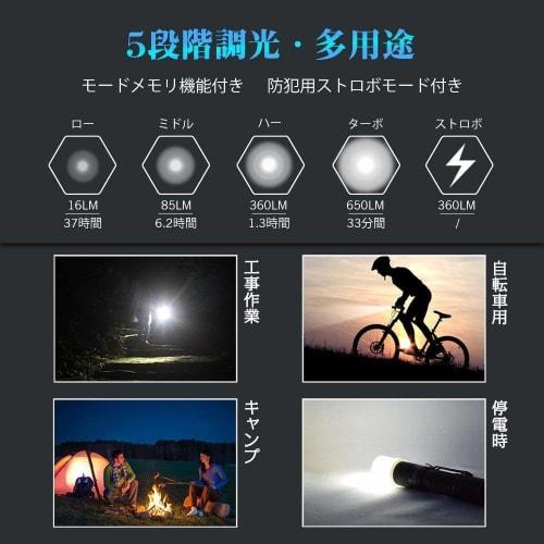 LUMINTOP Compact and Lightweight LED Flashlight, 900 Lumens, 60 Hours of Continuous Lighting, 5 Modes, IP68 Waterproof, Shockproof To 1.5 Meters, Hand