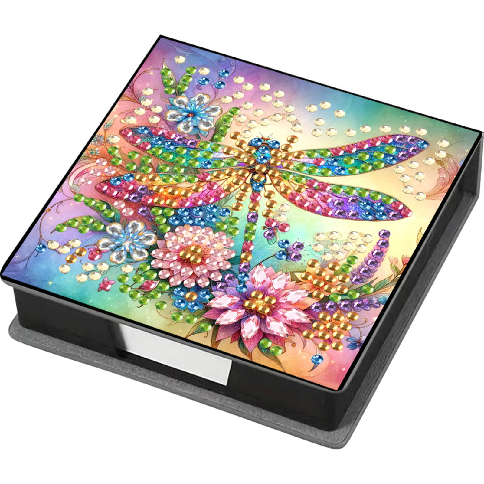

Memo Paper Storage Box Diamond Art Sticky Note Holder Diamond Art Diamond Painting Memo Pad for Home Office