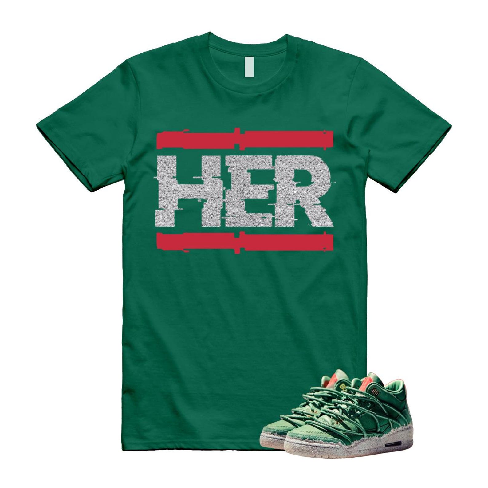 3 Concrete Rose Fir Green Red Cement Grey T Shirt Match HER S