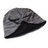Mixed Color Striped Knitted Pile Hat Women's Autumn and Winter Velvet Thermal Pullover Hat Retro Versatile Bag Head Knitted Hat