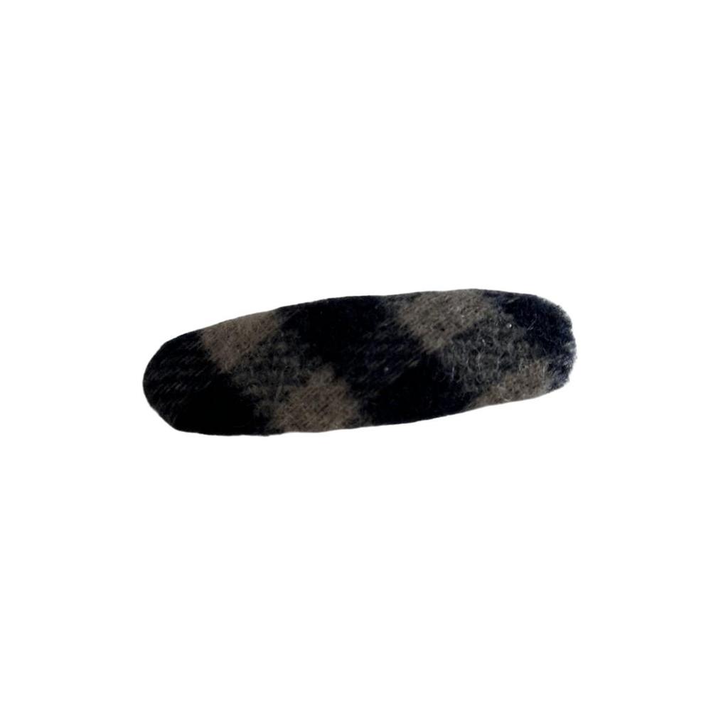 Elegant Retro Navy Plaid Fabric Hair Clip for Women - Autumn/Winter BB Side Hairpin Accessory