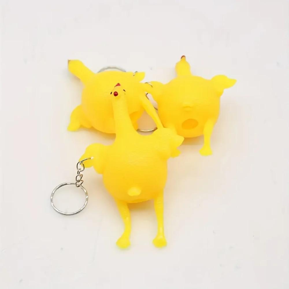 6/12/20Pcs Funny Squeeze Laying Egg Chicken Keychains, Novelty Squishy Surprise Keyring For Wedding Favors Party Guests Gifts