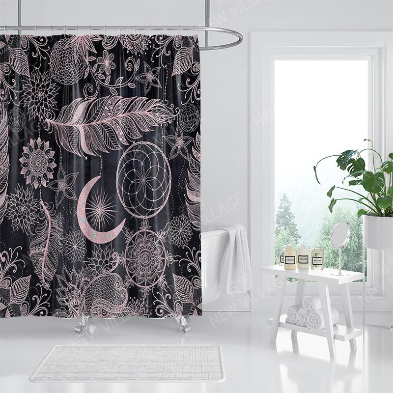 Vattentätt tygduschdraperi Badrumsdraperitillbehör Baddraperi 180x200cm 240*200cm bohemisk dekoration vintage mandala