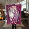 1PC The Last Unicorn Print Flannel Blanket, High Quality Comfortable for All Seasons, Home Decor, Warmth and Comfort, Perfect for Christmas Gifts199