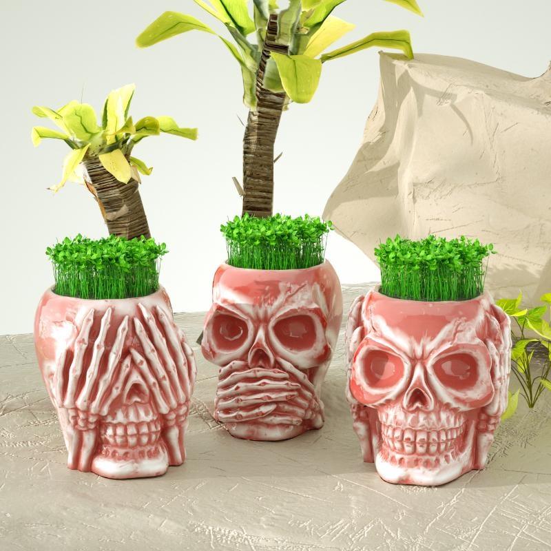 Diy Crystal Drop Glue Potted Gypsum Halloween Skull Silicone Mold Three-dimensional Pumpkin Decoration Mold