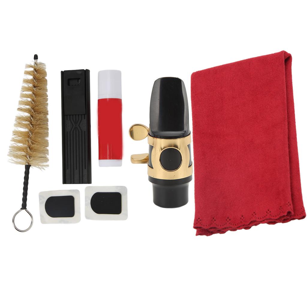 Saxophone Mouthpiece Kit Soprano Cleaning Set Brush Ligature Cork Grease for Maintenance