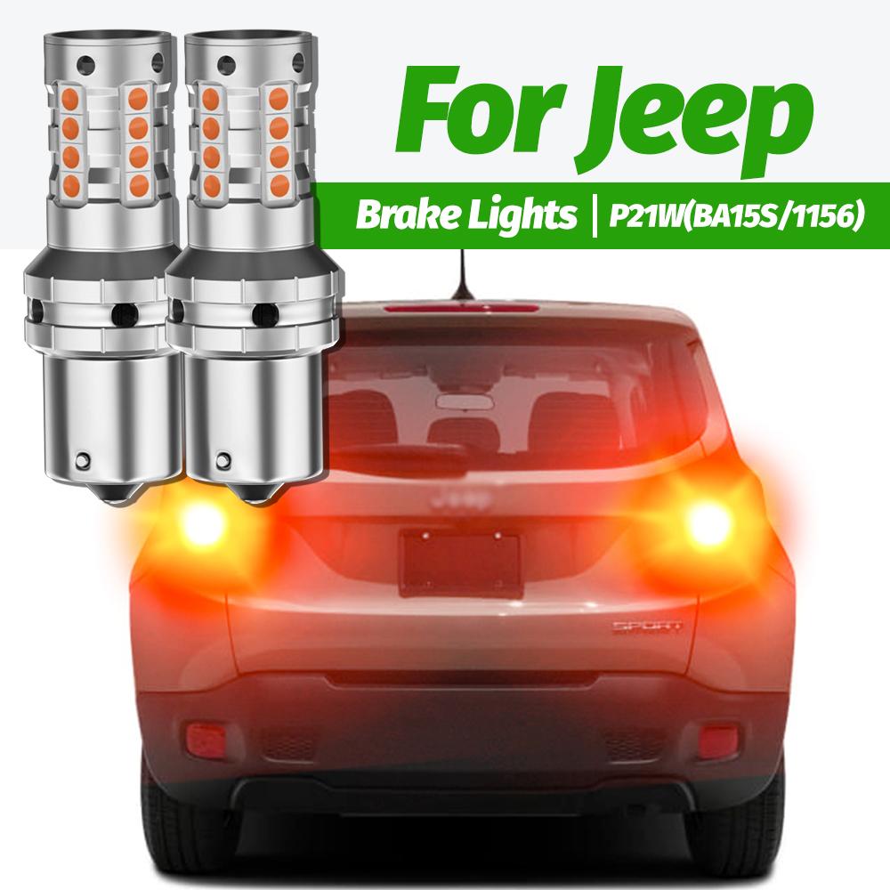 2pcs LED Brake Light Blub Lamp P21W BA15S 1156 Canbus No Error For Jeep Renegade 2014 2015 2016 2017 2018 2019 2020