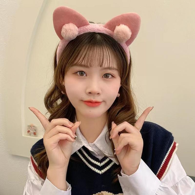 Cat Ears Headbands Furry Plush Headbands Hair Accessories for Girls and Womens Holiday Party Headwear