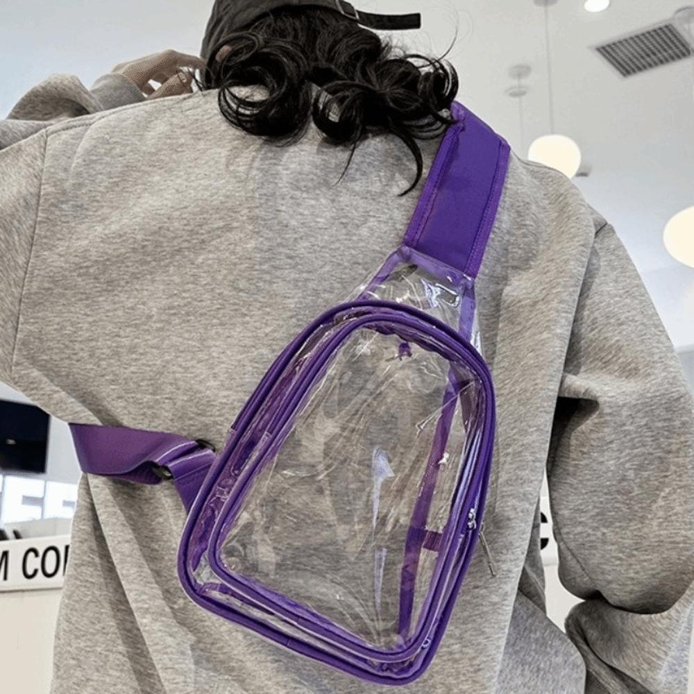 Large Size PVC Chest Bag Trendy Clear Sling Bag Travel Water-Sprinkling Festival Bag  Beach