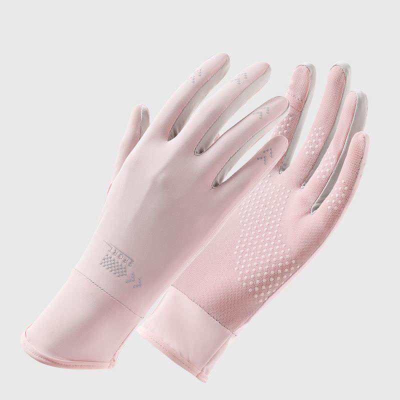 Women’s Ice Silk UV Protection Gloves, Touchscreen Breathable Summer Gloves, Cooling Anti-Slip Gloves for Cycling Outdoor Sports