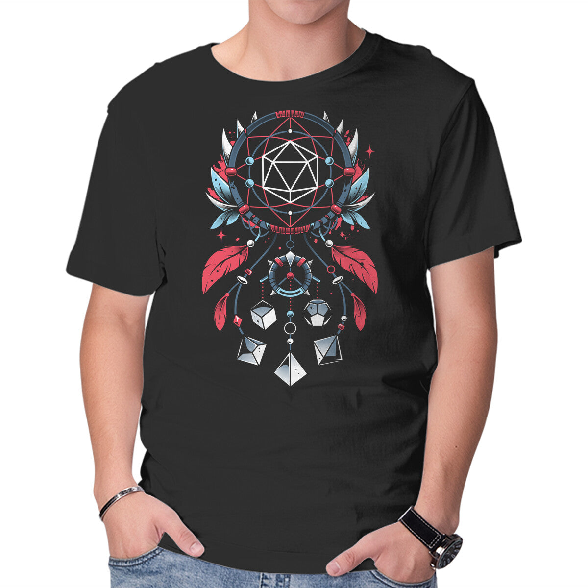 Unisex Crew Neck T-Shirt Dice Catcher Graphic Short Sleeve Casual Tee XS