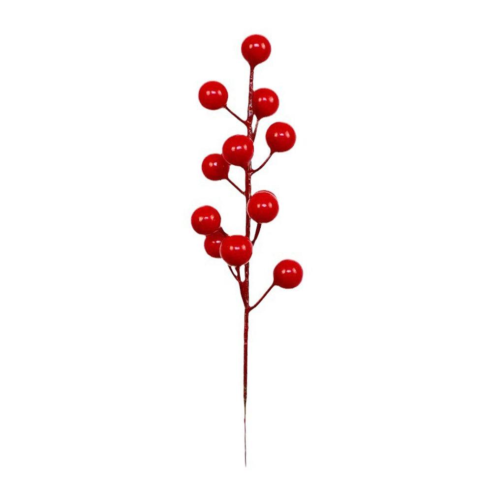 Artificial Pine Cone Dried Cotton Stem Set Fake Red Berries Cedar Branches for Christmas Flower