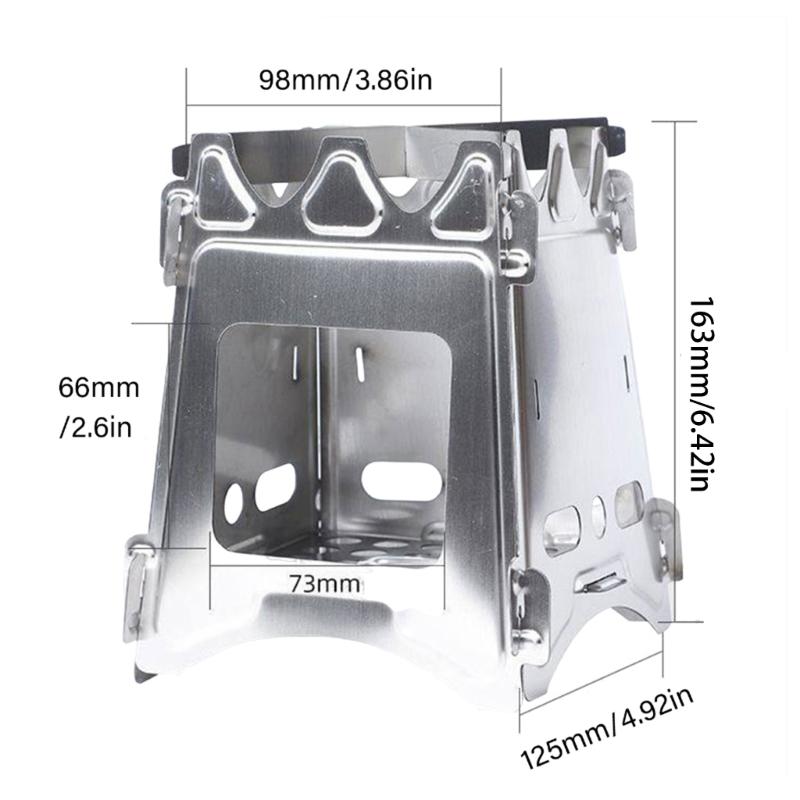 Metal Wood Burning Stove Folding Pocket Stove Wood Furnaces Burners Outdoor Metal Backpacking Stove Easy to Carry