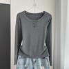 Stylish Round Neck Long Sleeve Base Top Ribbed Slim Fit Inner Wear Stretchy Slim Base Layer Soft Ribbed Fabric Good For Inner And Outer Wear Top