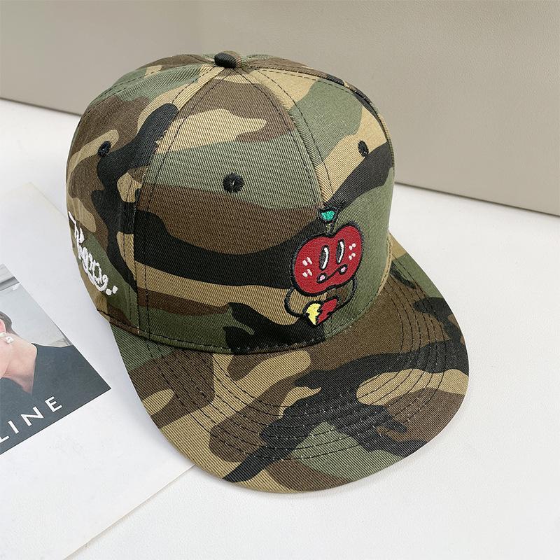

Original Apple Kid series flat-brimmed soft-top cartoon hip-hop hat summer outdoor versatile color matching sun hat women 56-60CM