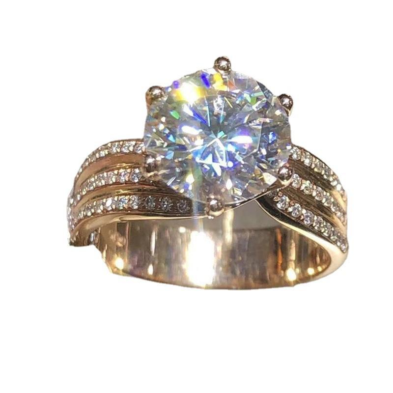 New Fashion Luxury Sparkling Twisted Metal Inlaid Zircon Ring for Women's Daily Wear To Receptions Suitable for Wedding Banquets