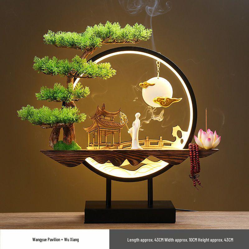 Chinese Style Backflow Incense Burner - Pine Design for Home & Office Décor