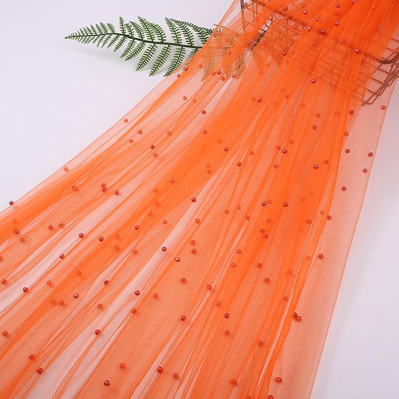 3D Pearl Beaded Mesh Wedding Dress Table Runner