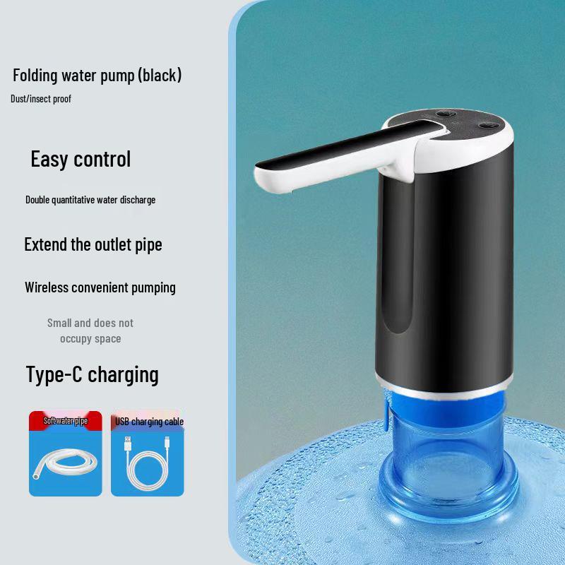 Electric Folding Water Dispenser: Automatic Rechargeable Hand Pump for Bottled Water