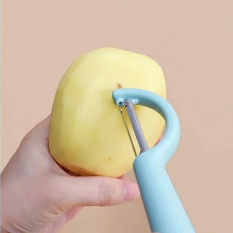 Stainless Steel Peeler Multifunction Vegetable Fruit Potato Pear Peel Scraping Silk Knife Anti Slip Handle Kitchen Gadgets