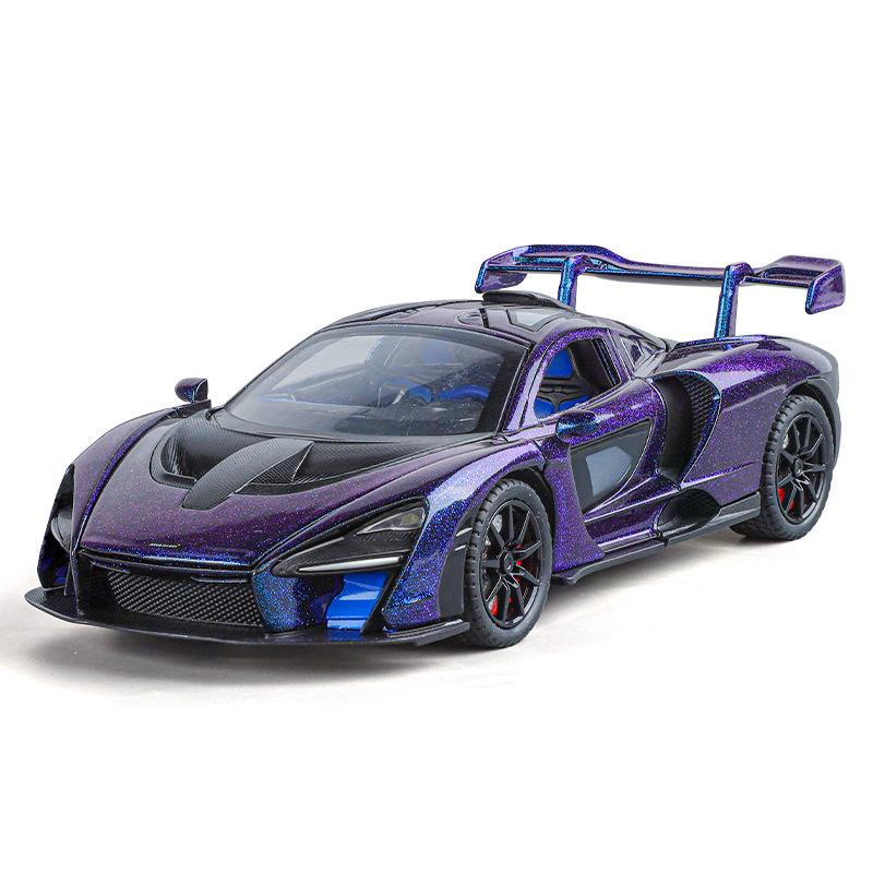 1/24 Scale McLaren Senna Alloy Supercar Simulation Model, Children's Toy Car with Lights and Sounds, Suitable for Boys' Birthday Gifts