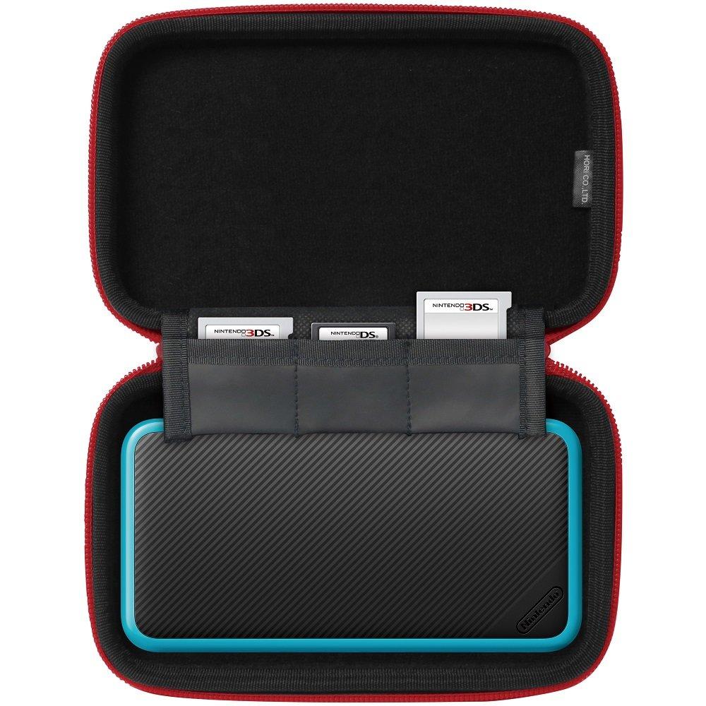 Mit 2DS Slim Hard Pouch für New Nintendo 2DS LL Schwarz x Rot [Kompatibel LL]